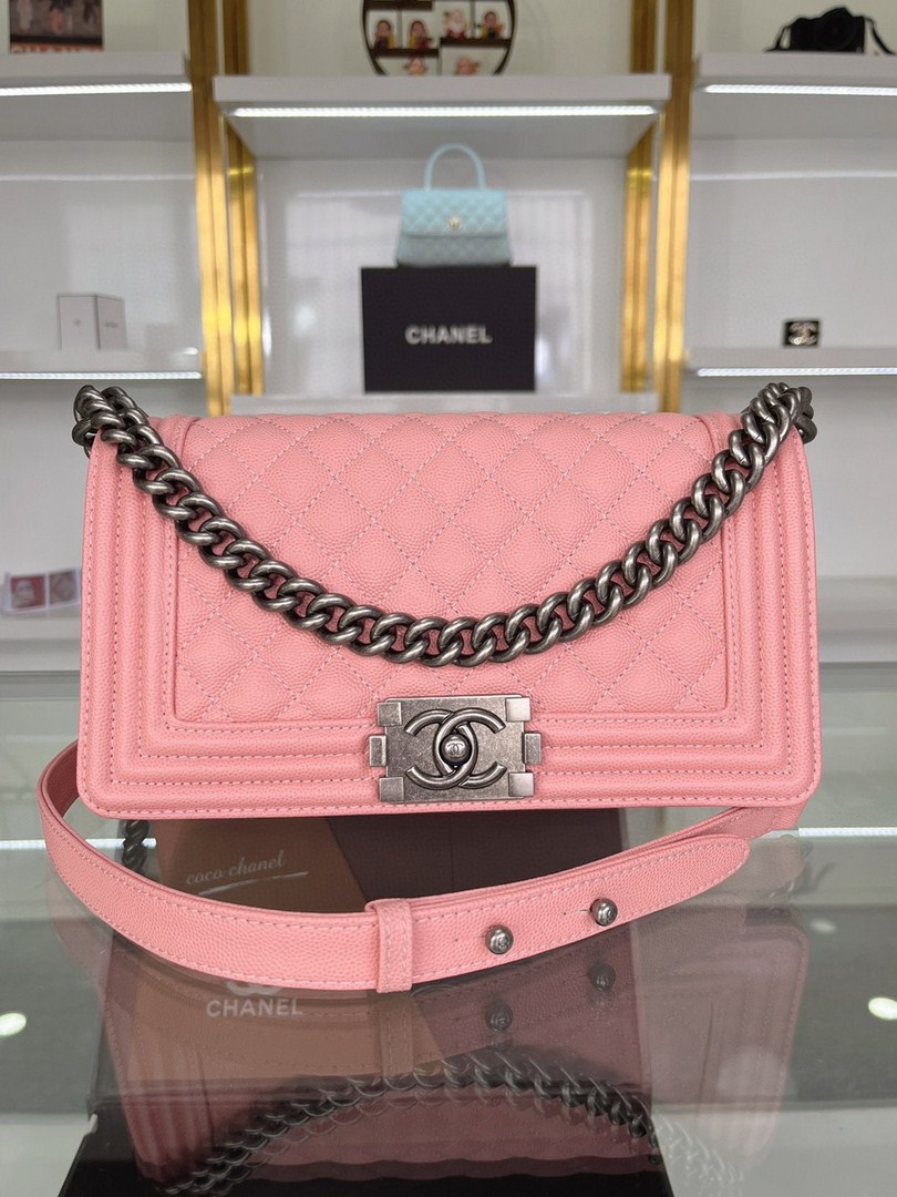 Túi Xách Chanel Leboy Siêu Cấp Hồng Size 25cm M67086